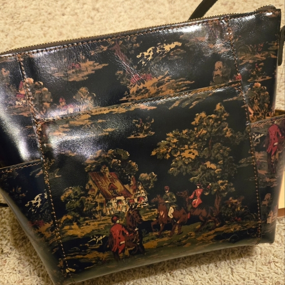 Patricia Nash Kent Countryside Aveley Multi Pocket Leather Suede Crossbody Bag - Picture 2 of 16